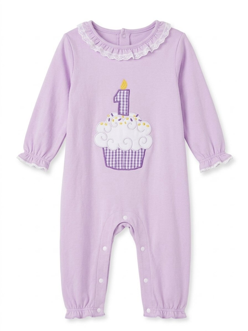 Kids Lavender First Birthday One-Piece Romper